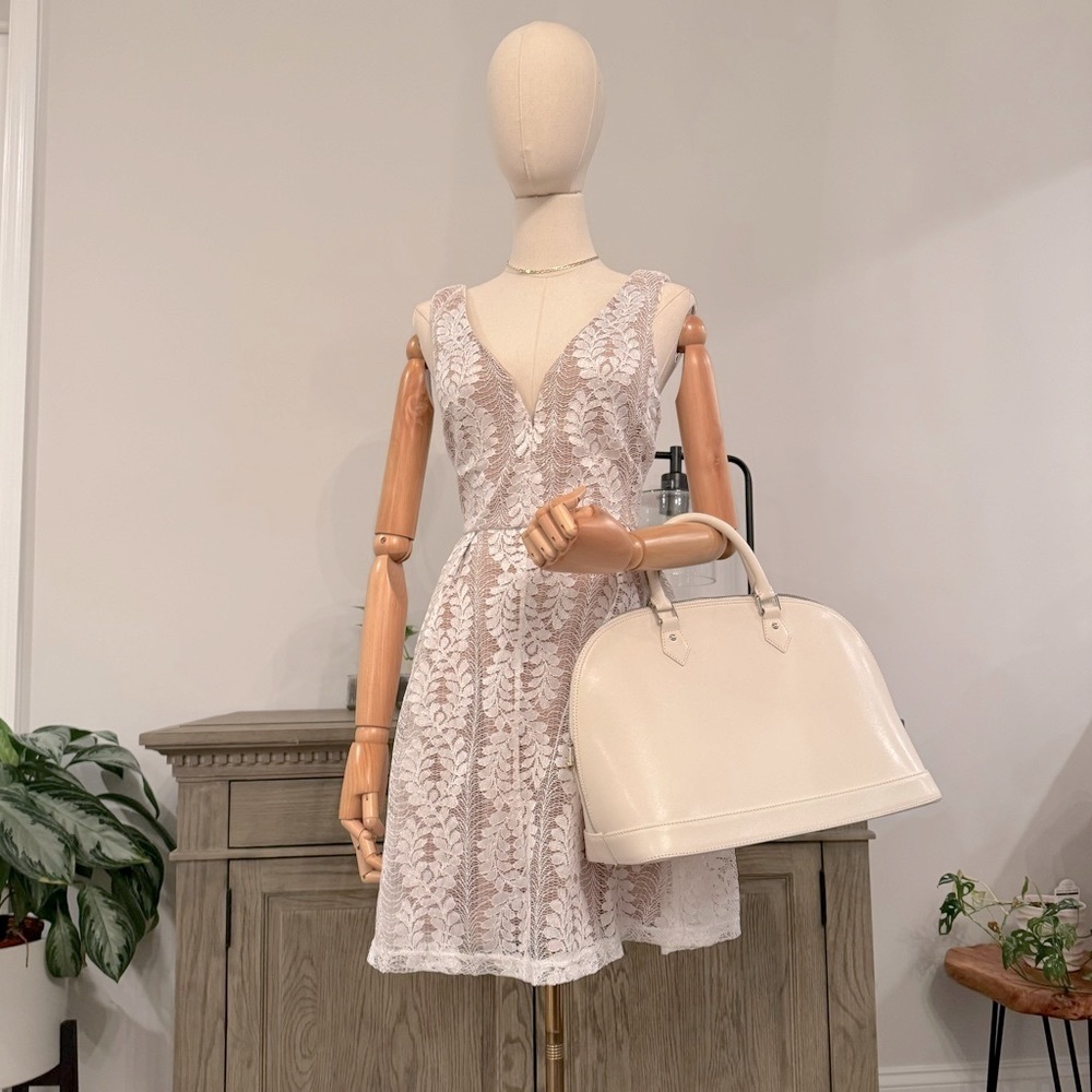 Lulu’s All of My Heart White Lace Skater Dress | Size Medium - Picture 3 of 12